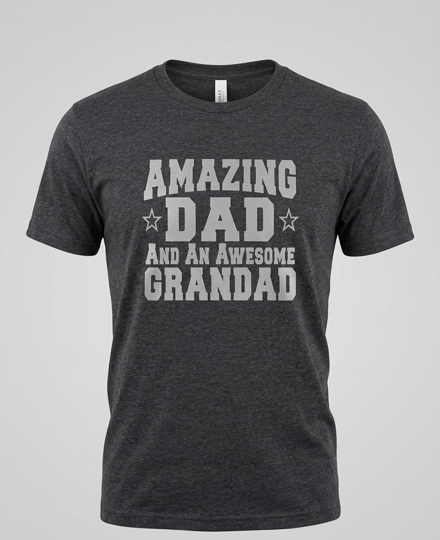 Amazing Dad & Awesome Grandad Logo T-Shirt, Fathers Day Gift