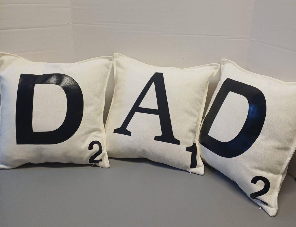 Scrabble Tile 'DAD' Cushion Cover Bundle – Set of 3 | 40x40cm