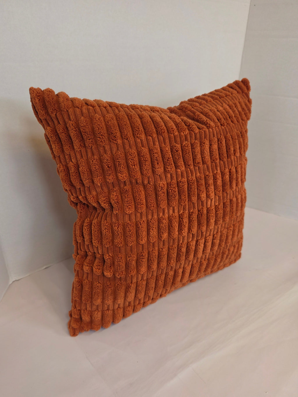 Burnt Orange Textured Chenille Ribbed Cushion Cover - Cushions Galore