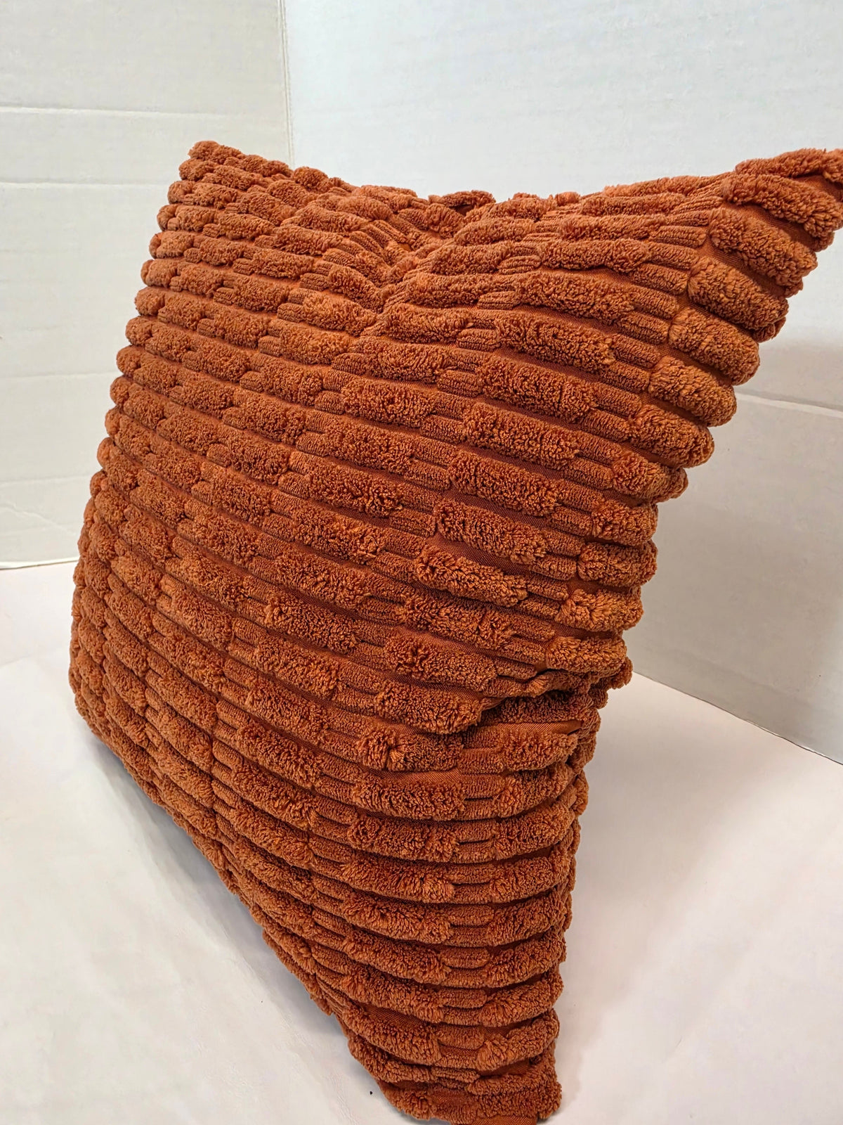 Burnt Orange Textured Chenille Ribbed Cushion Cover - Cushions Galore