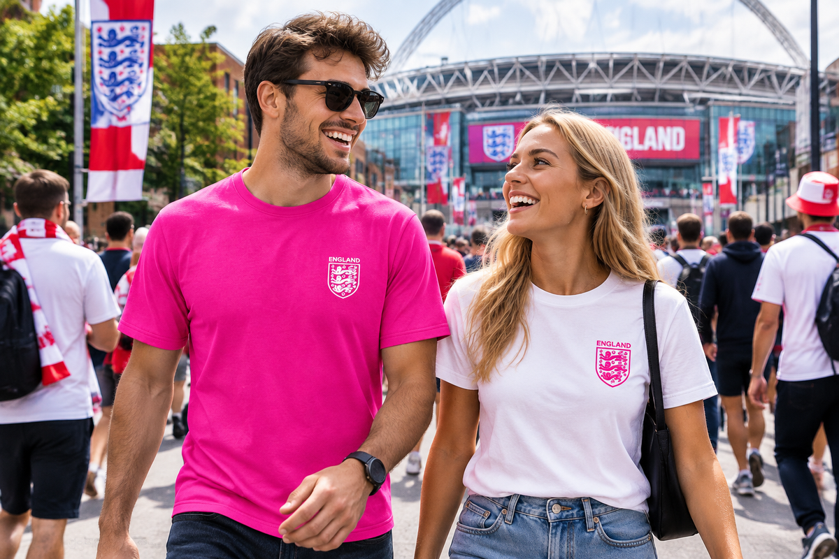 England pink 3 Lions Logo T-Shirt - Cushions Galore
