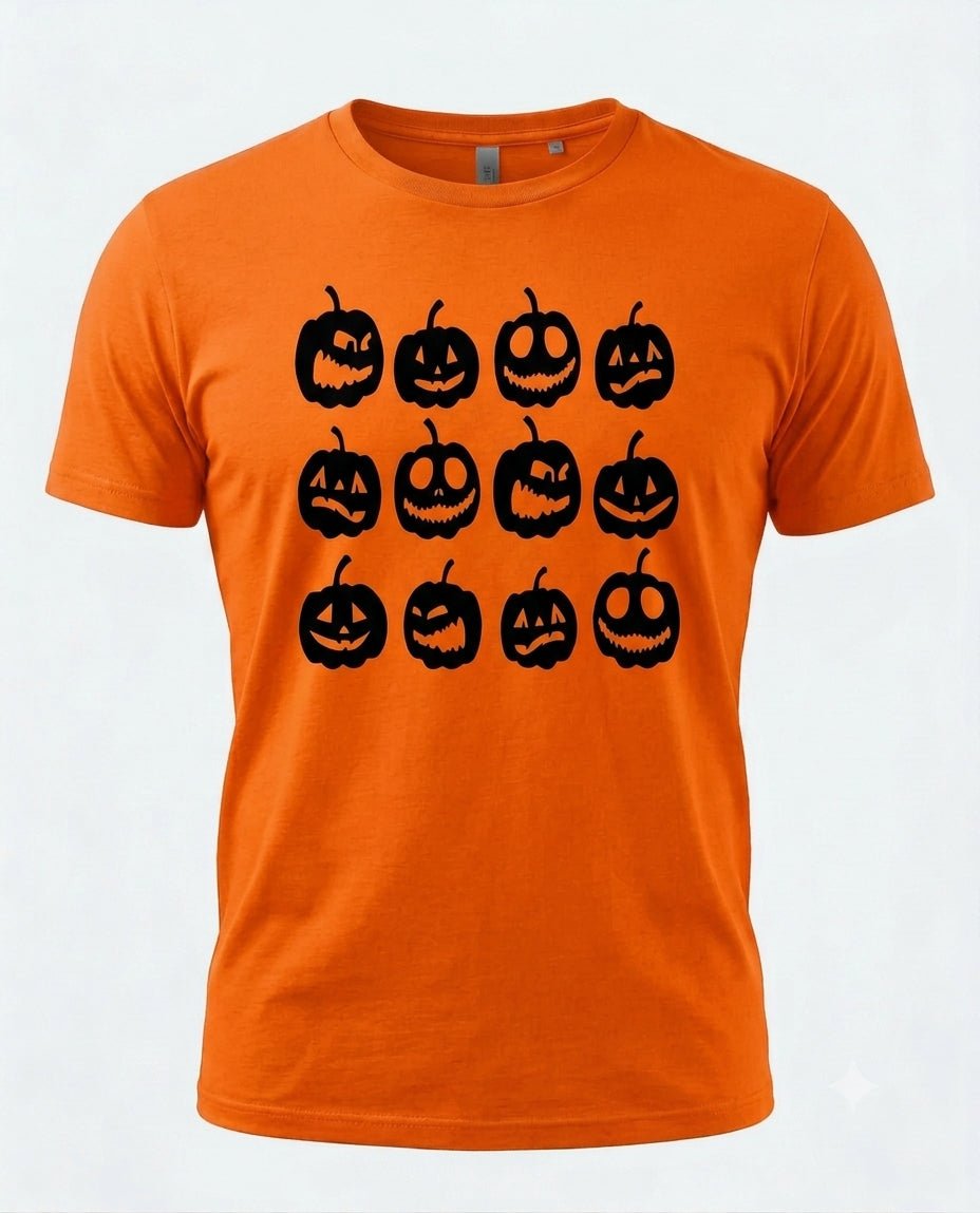 Halloween Pumpkin Graphic T-Shirt – Black or Orange - Cushions Galore