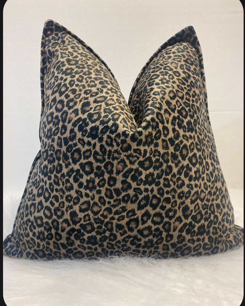 Harlequin designer velvet in leopard print 40x 40 cm cushion cover Handmade in the UK - Cushions Galore