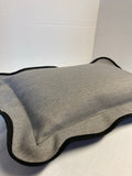 iLiv Herringbone Jacob Charcoal Scalloped Lumbar Cushion Cover 12" x 19"
