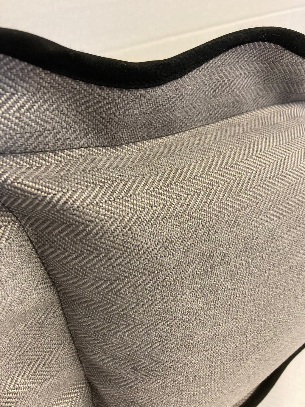 iLiv Herringbone Jacob Charcoal Scalloped Lumbar Cushion Cover 12" x 19"