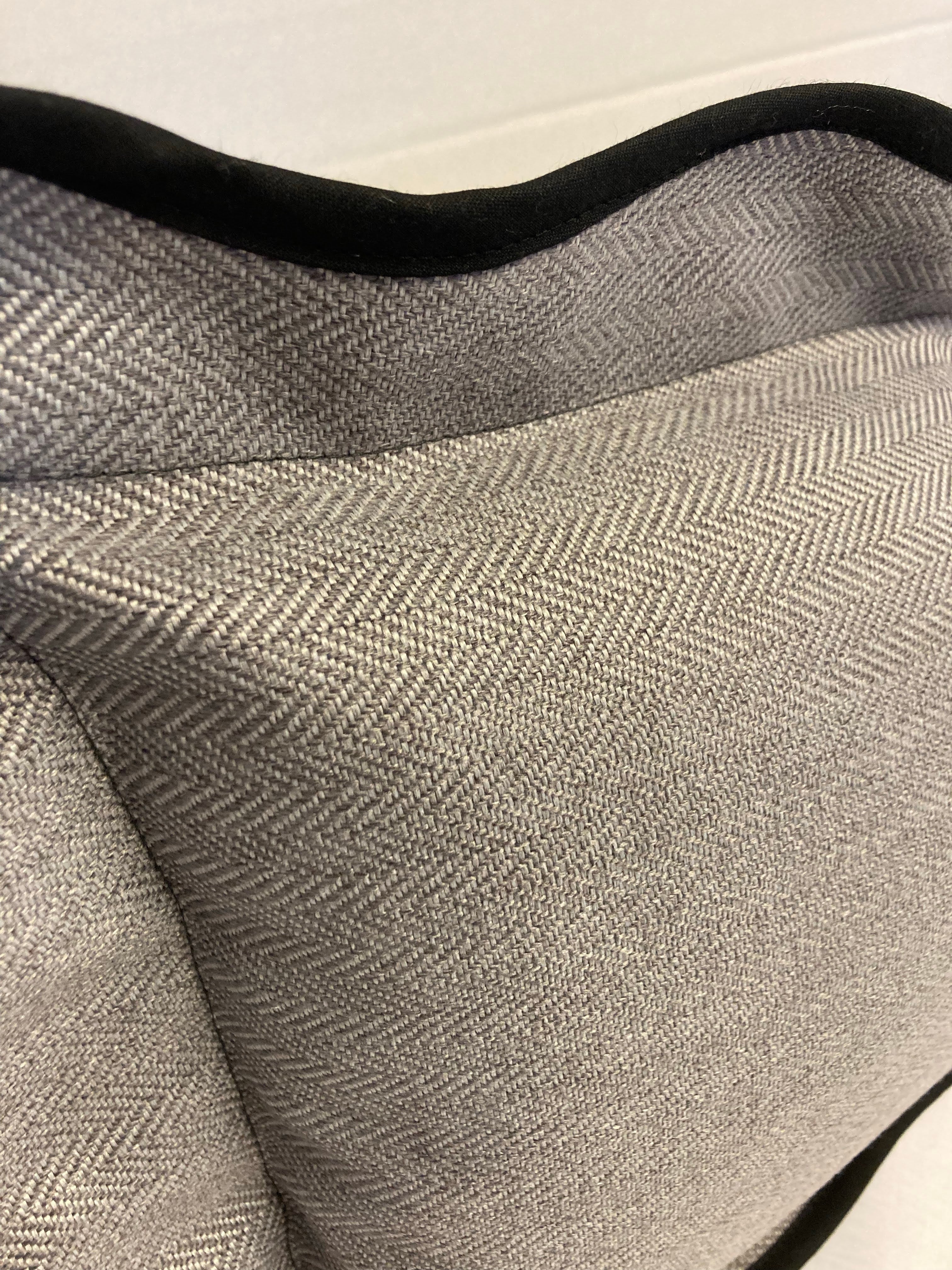 iLiv Herringbone Jacob Charcoal Scalloped Lumbar Cushion Cover 12" x 19"