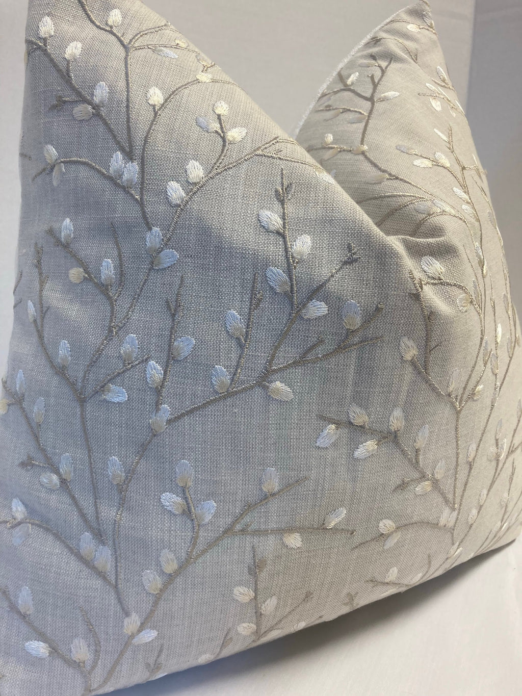 Laura Ashley Blossom Embroidered Cushion Cover 40cm Country Cottage Style - Cushions Galore