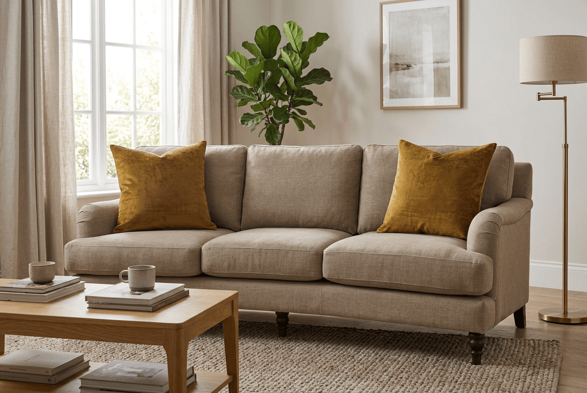 Luxury gold / Ochre Velvet Textured Cushion Cover 40cm x 40cm - Cushions Galore