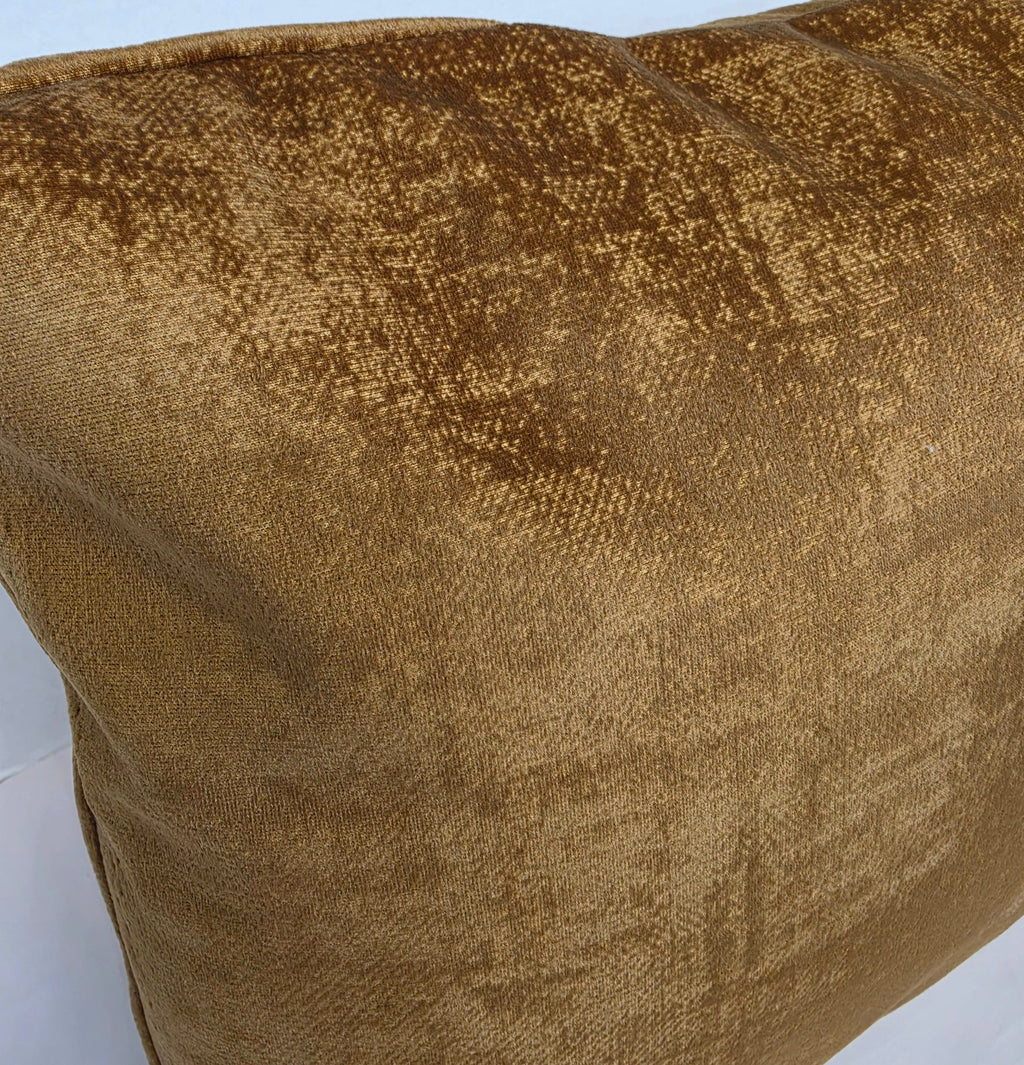 Luxury gold / Ochre Velvet Textured Cushion Cover 40cm x 40cm - Cushions Galore