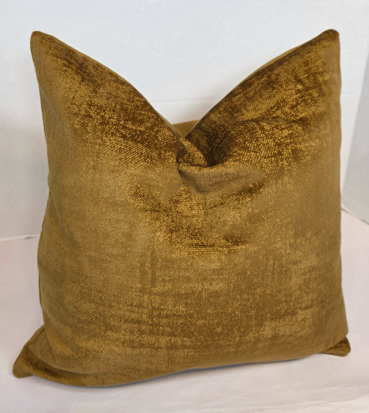 Luxury gold / Ochre Velvet Textured Cushion Cover 40cm x 40cm - Cushions Galore