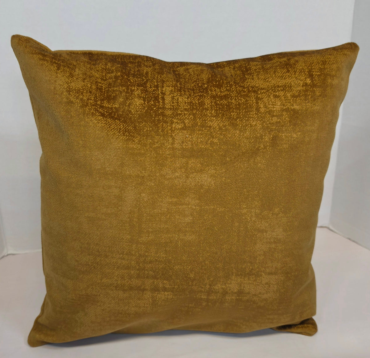 Luxury gold / Ochre Velvet Textured Cushion Cover 40cm x 40cm - Cushions Galore