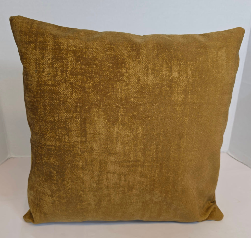 Luxury gold / Ochre Velvet Textured Cushion Cover 40cm x 40cm - Cushions Galore