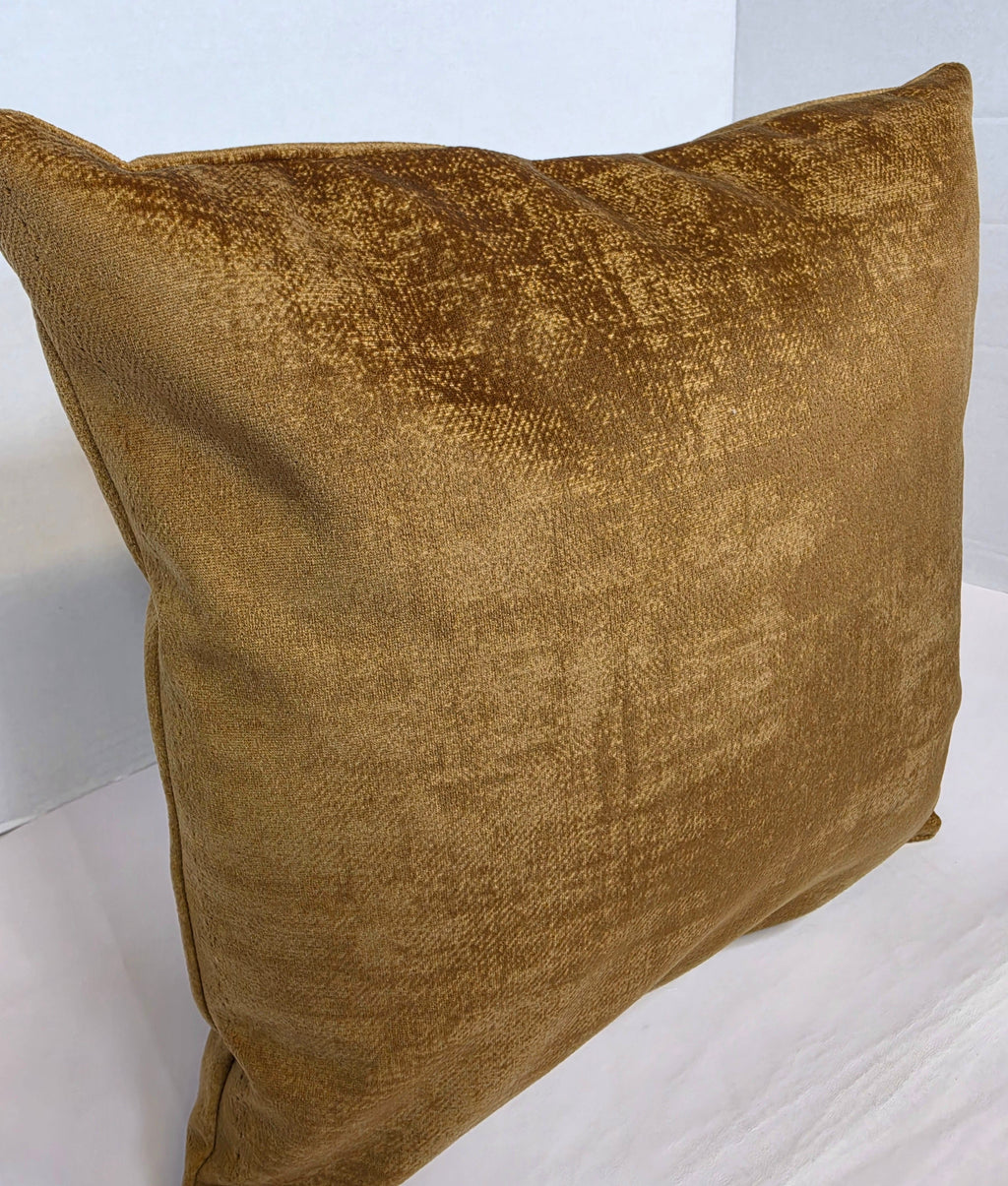 Luxury gold / Ochre Velvet Textured Cushion Cover 40cm x 40cm - Cushions Galore