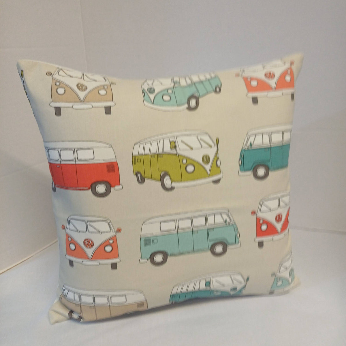 Official VW Camper Van Multi-Coloured Cushion Cover 40cm x 40cm - Cushions Galore