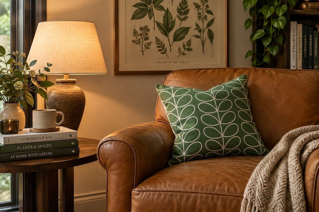 Orla Kiely Green Linier Stem 40cm x 40 cm designer cushion cover - Cushions Galore