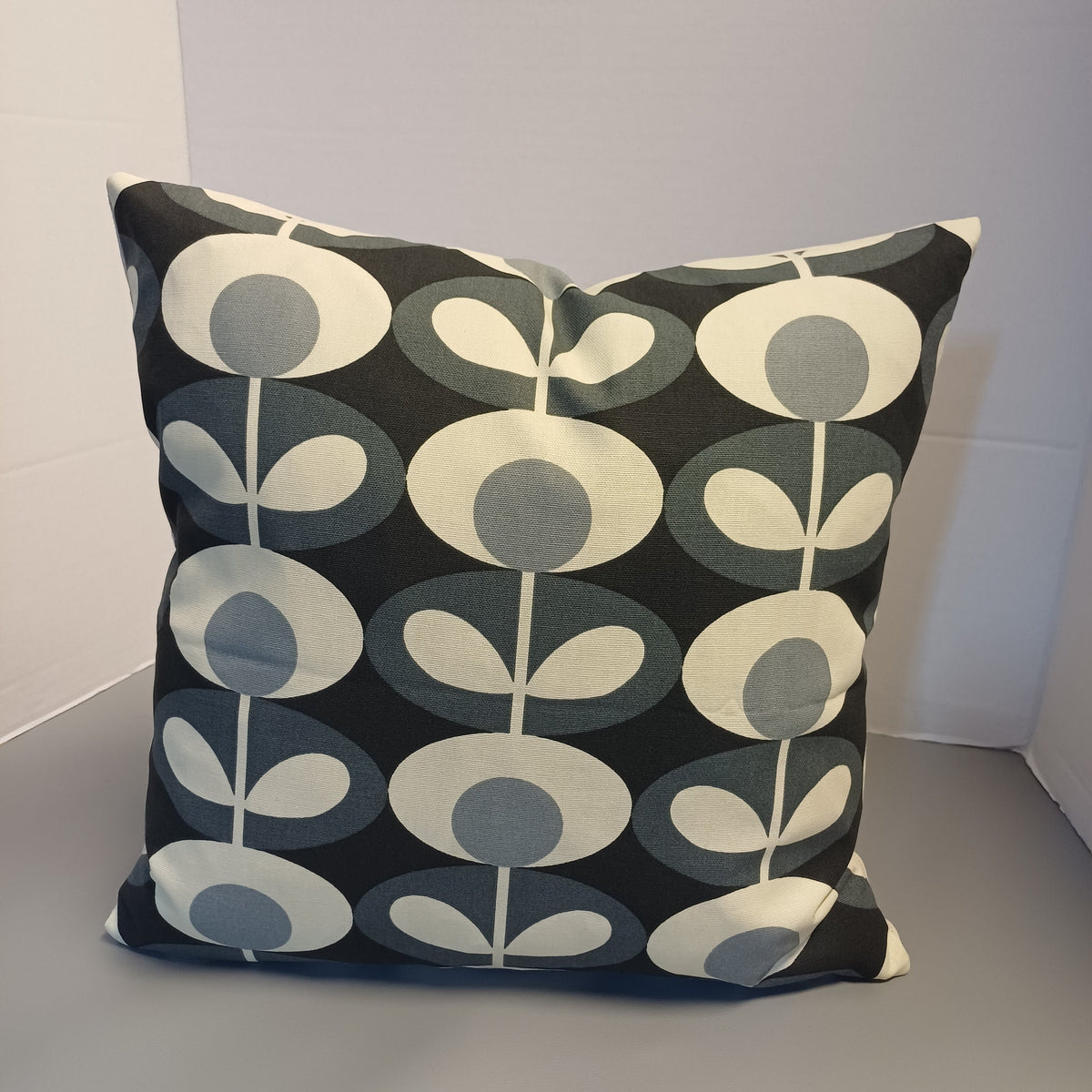 Orla Kiely large Stem Cushion cover 40x40 cm in Slate & Charcoal - Cushions Galore