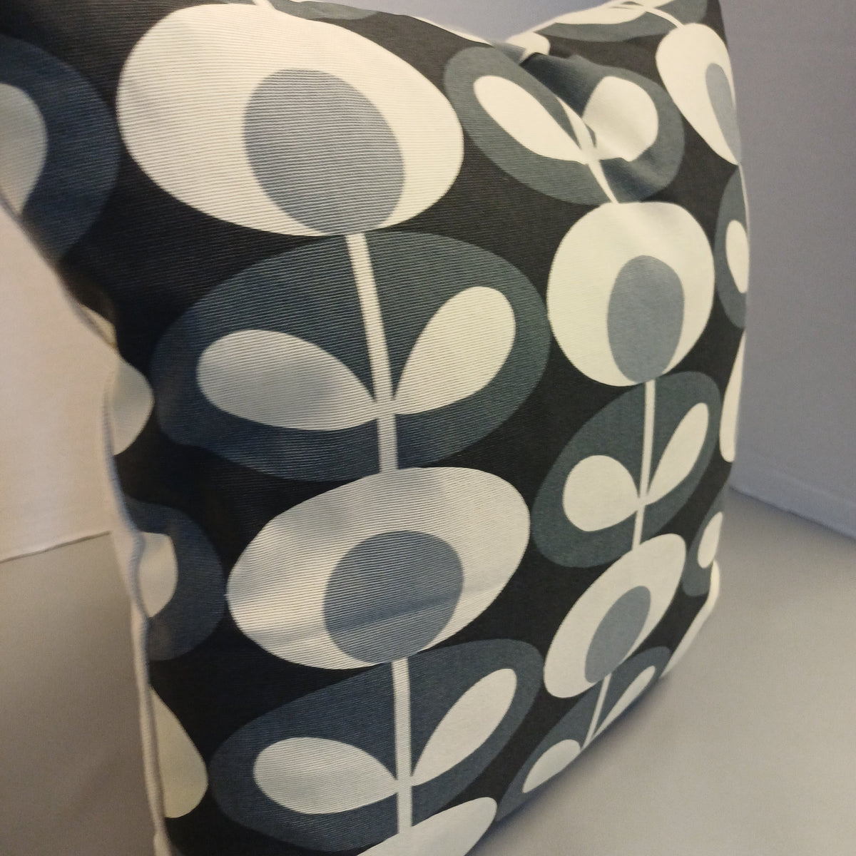 Orla Kiely large Stem Cushion cover 40x40 cm in Slate & Charcoal - Cushions Galore