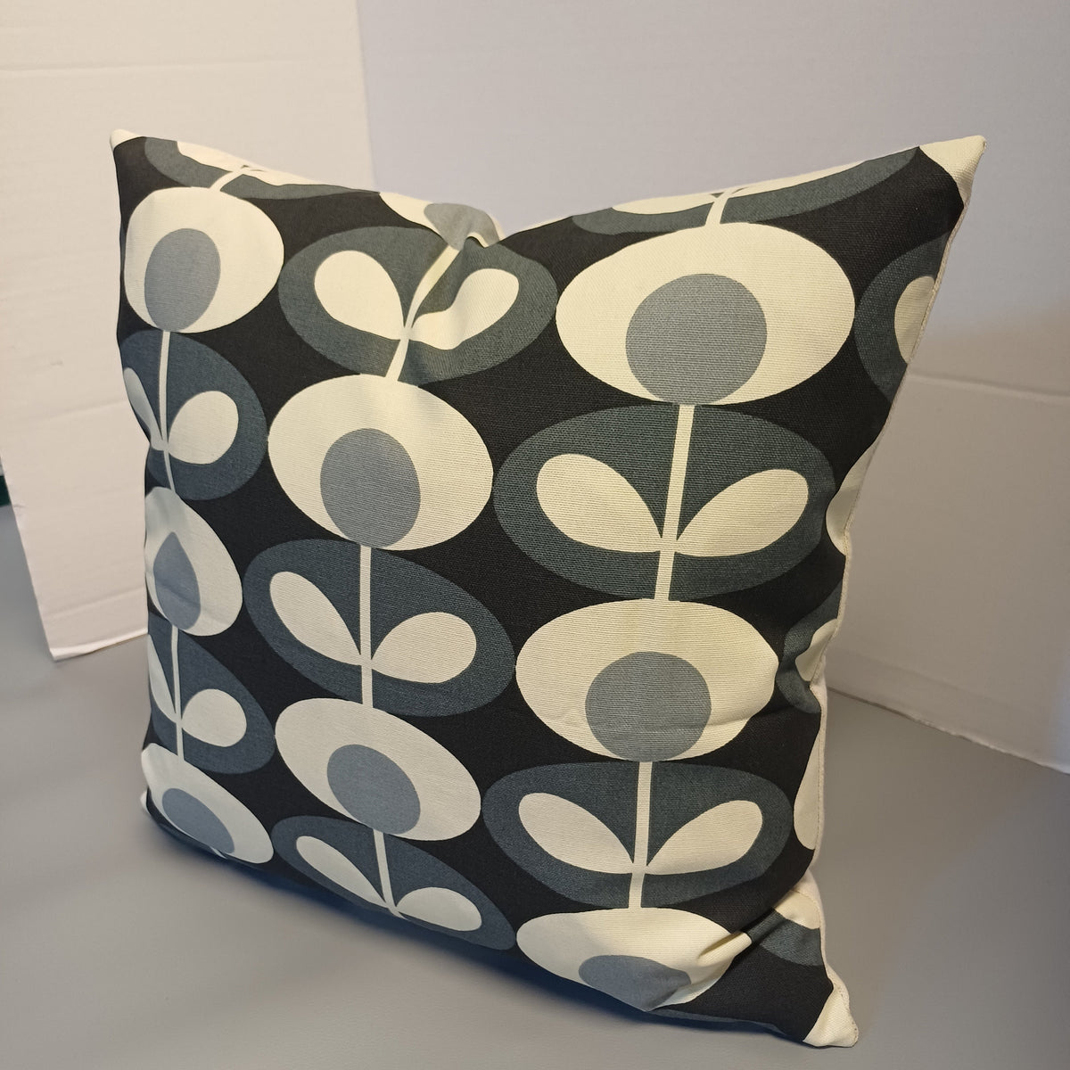 Orla Kiely large Stem Cushion cover 40x40 cm in Slate & Charcoal - Cushions Galore