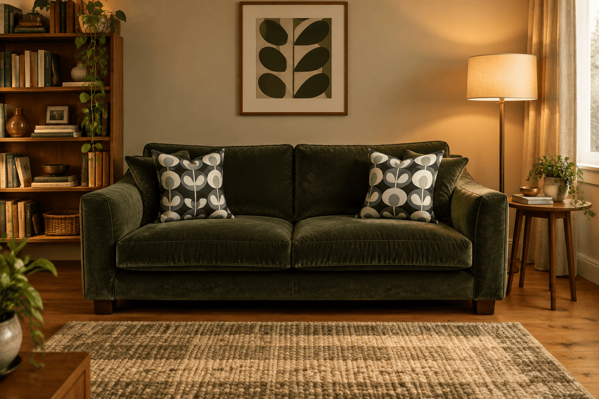 Orla Kiely large Stem Cushion cover 40x40 cm in Slate & Charcoal - Cushions Galore