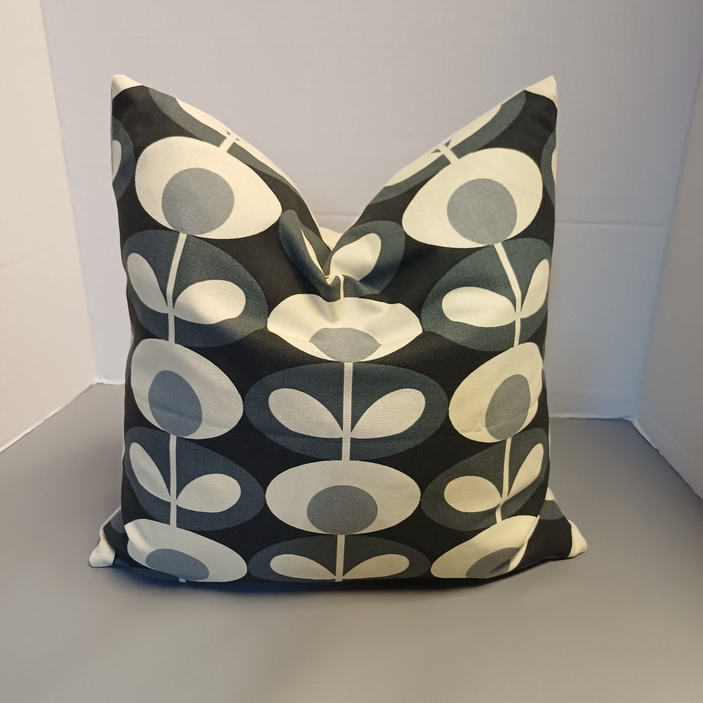 Orla Kiely large Stem Cushion cover 40x40 cm in Slate & Charcoal - Cushions Galore