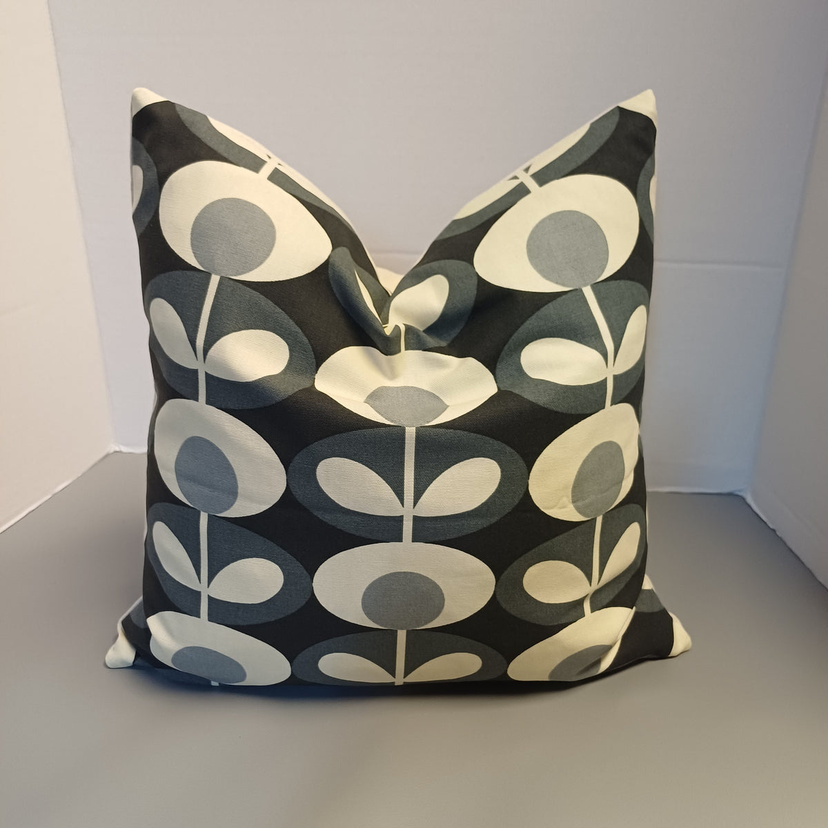 Orla Kiely large Stem Cushion cover 40x40 cm in Slate & Charcoal - Cushions Galore