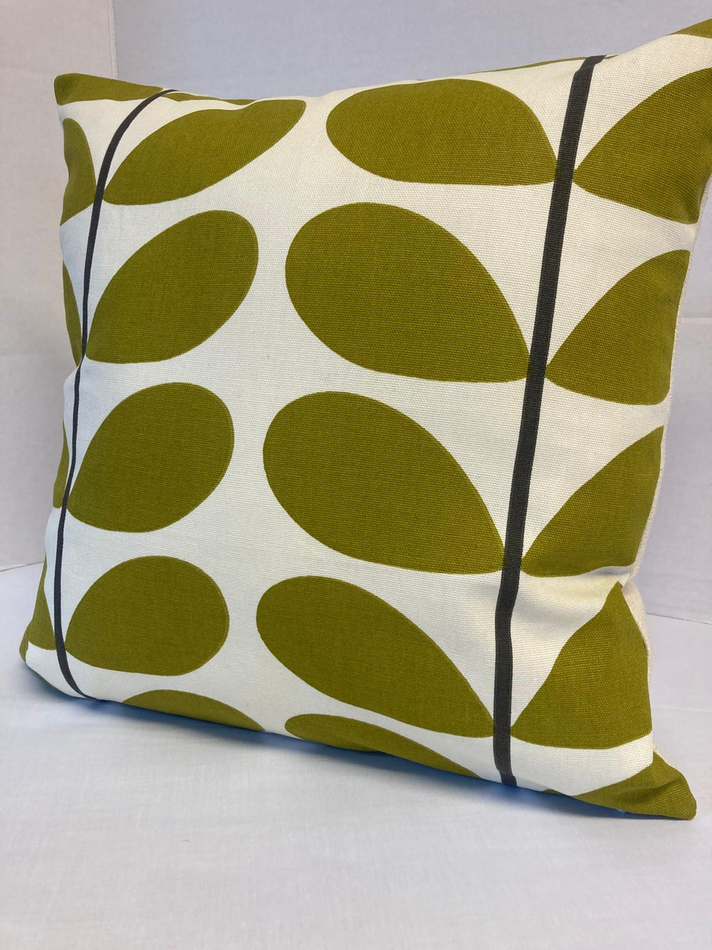 Orla Kiely Large Stem olive green/ moss cushion cover 40x40cm - Cushions Galore