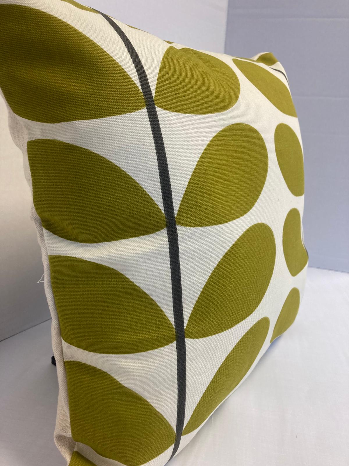 Orla Kiely Large Stem olive green/ moss cushion cover 40x40cm - Cushions Galore