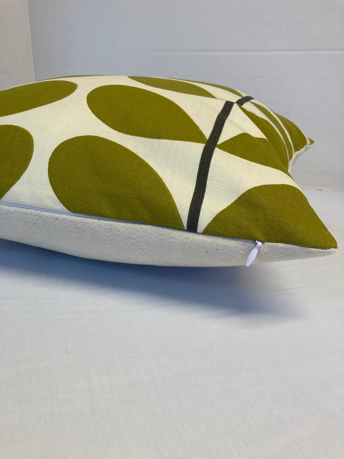 Orla Kiely Large Stem olive green/ moss cushion cover 40x40cm - Cushions Galore