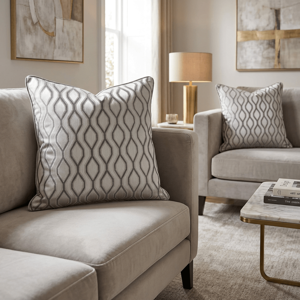 Prestigious textiles luxury silver diamond cushion covers - Cushions Galore