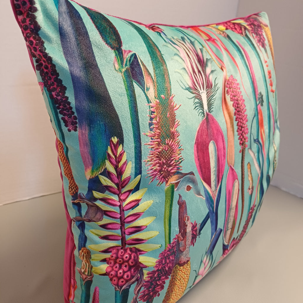 NEW IN | Botanical Lily Turquoise cushion cover