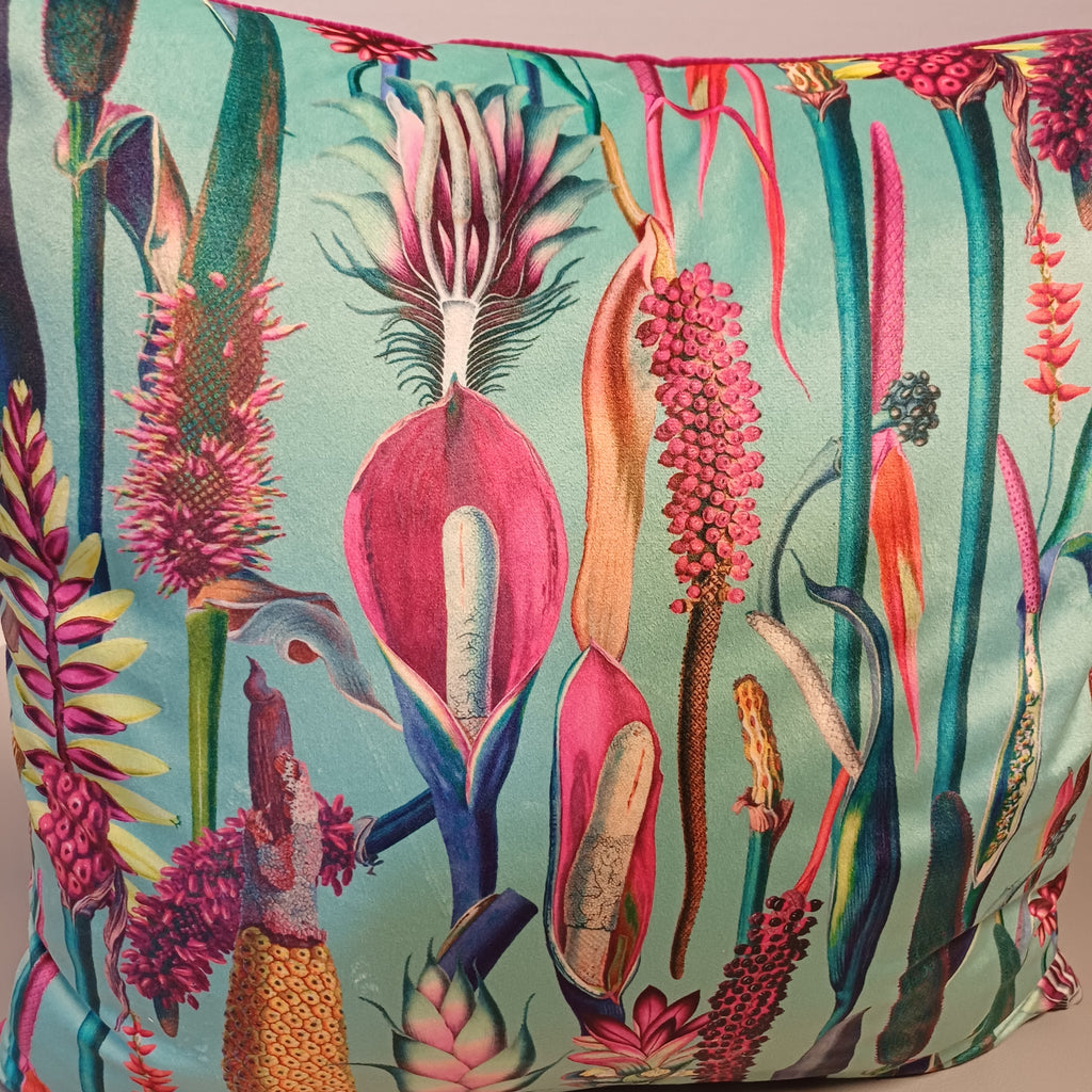 NEW IN | Botanical Lily Turquoise cushion cover